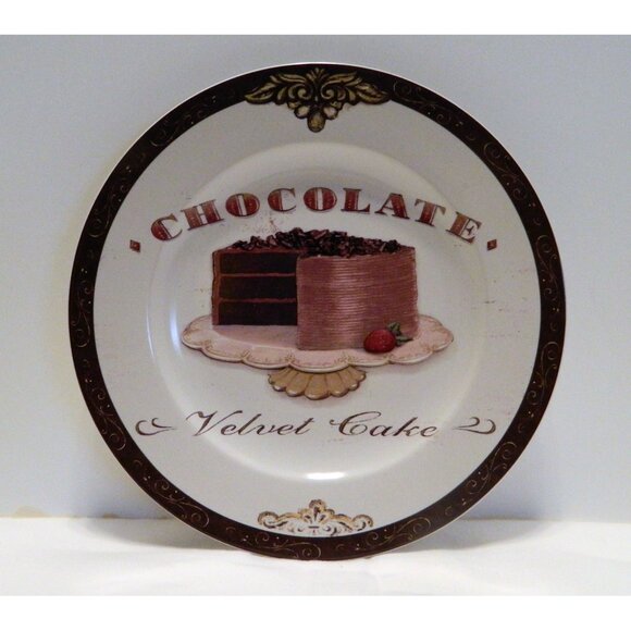Oneida Other - Oneida Sweets Stoneware Plate Chocolate Velvet Cake Dessert 8.25”